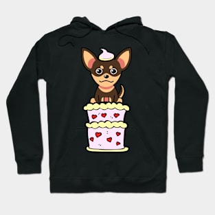 Small dog Jumping out of a cake Hoodie